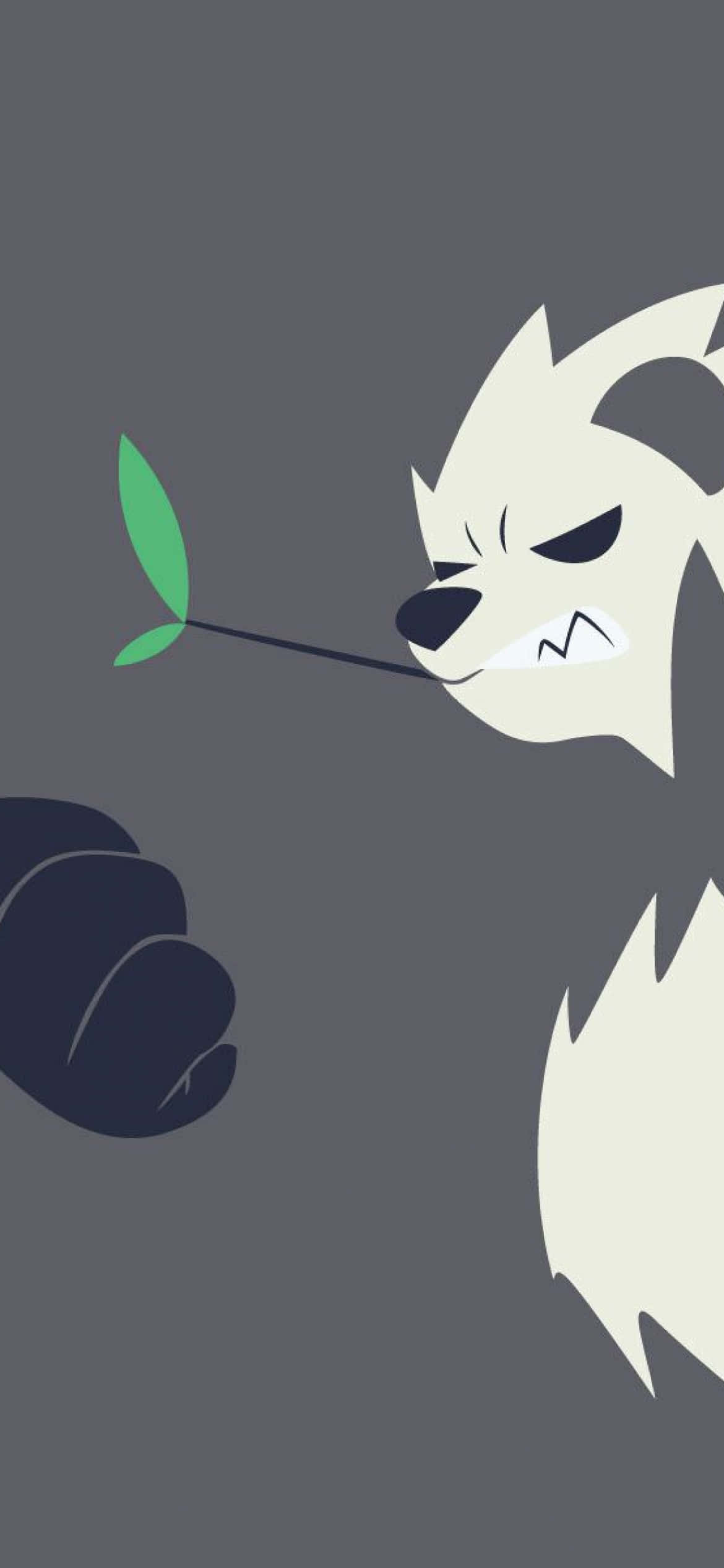 Nghệ thuật vector Pangoro với lá cây Hình nền