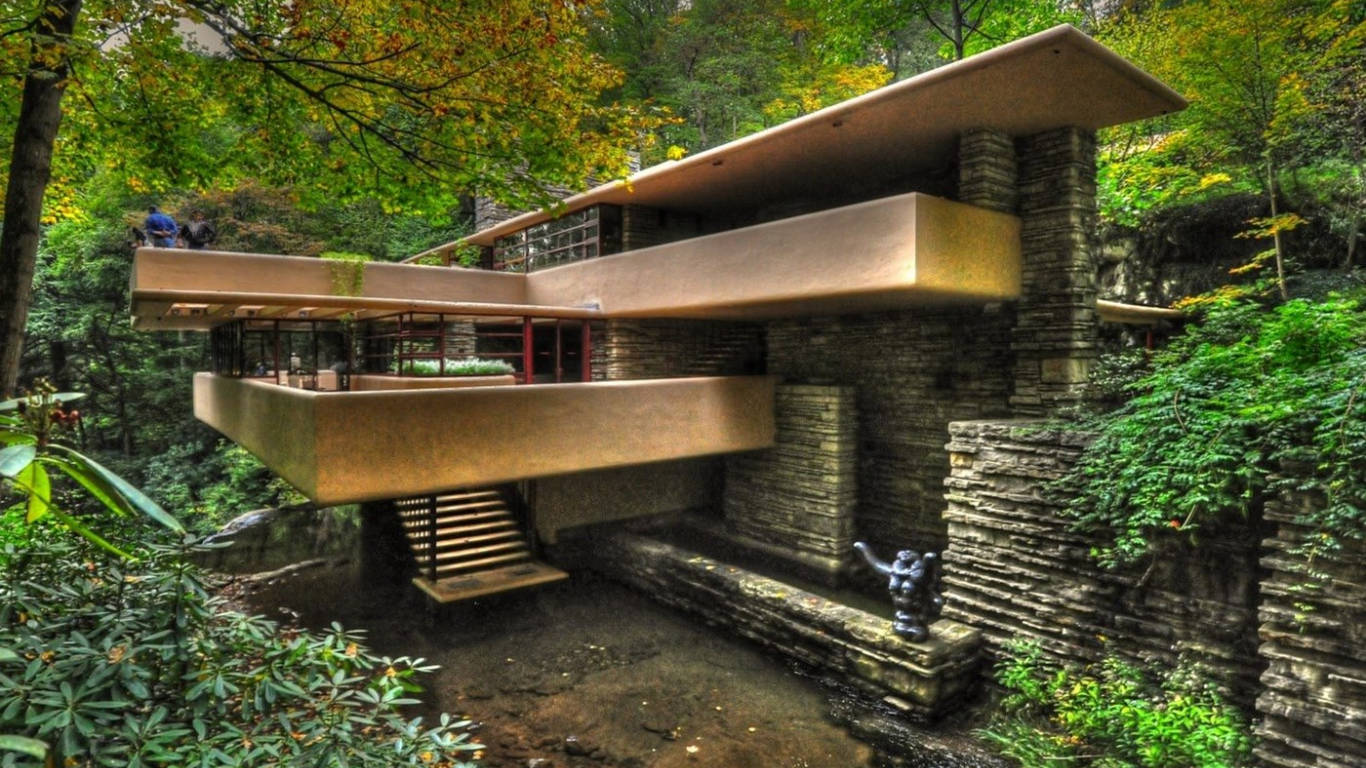 Ngôi nhà Falling Water ở Mỹ Hình nền