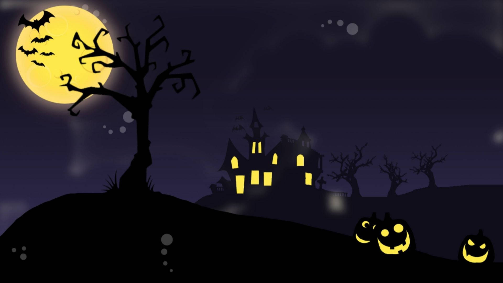 Ngôi Nhà Ma Halloween Hoạt Hình Hình nền