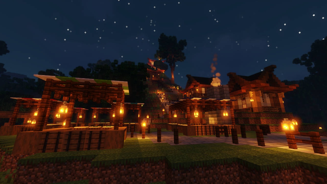 Ngọn hải đăng màu nâu phong cách Minecraft Hình nền