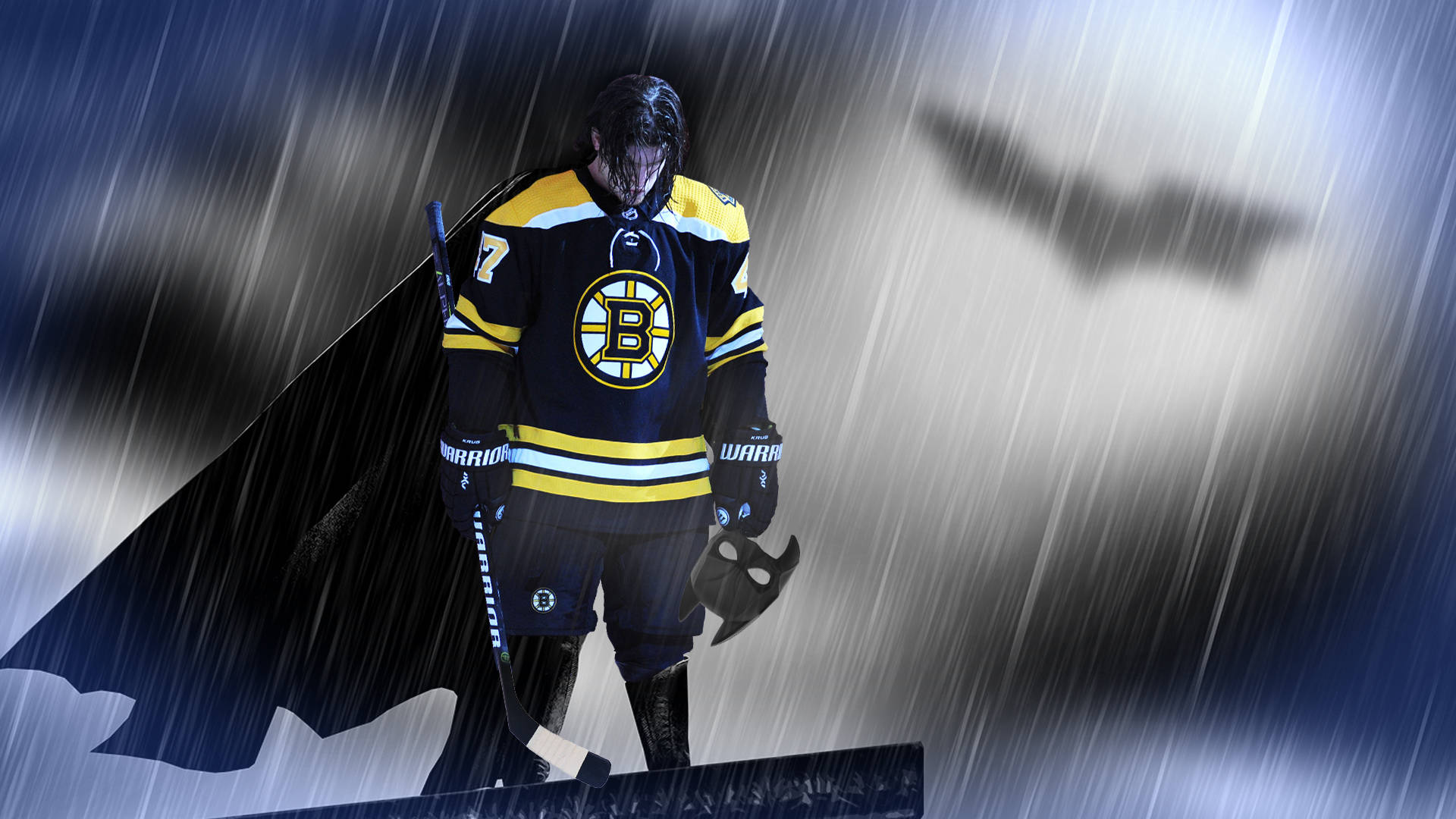 Người Dơi mặc trang phục của Torey Krug trong màu áo Boston Bruins Hình nền