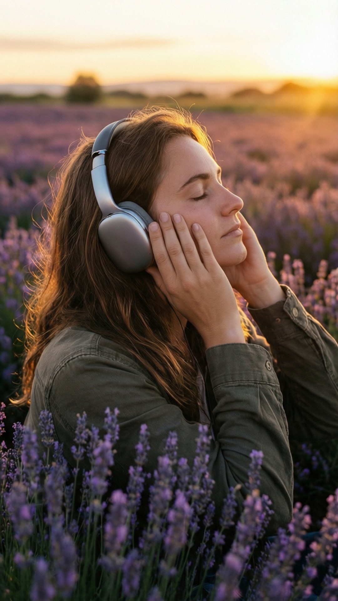 Người Nghe Hoàng Hôn Màu Oải Hương Hình nền