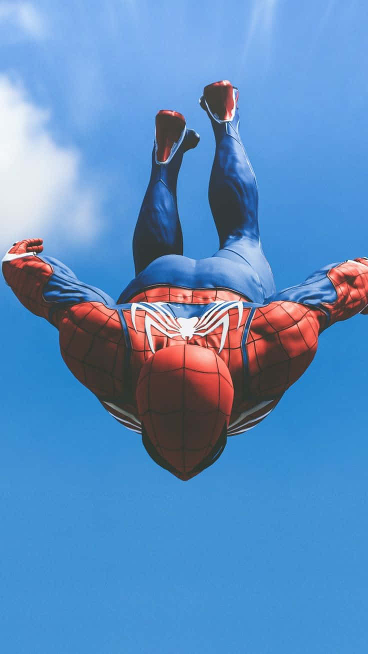 Người Nhện Marvel PS4 lao từ bầu trời Hình nền