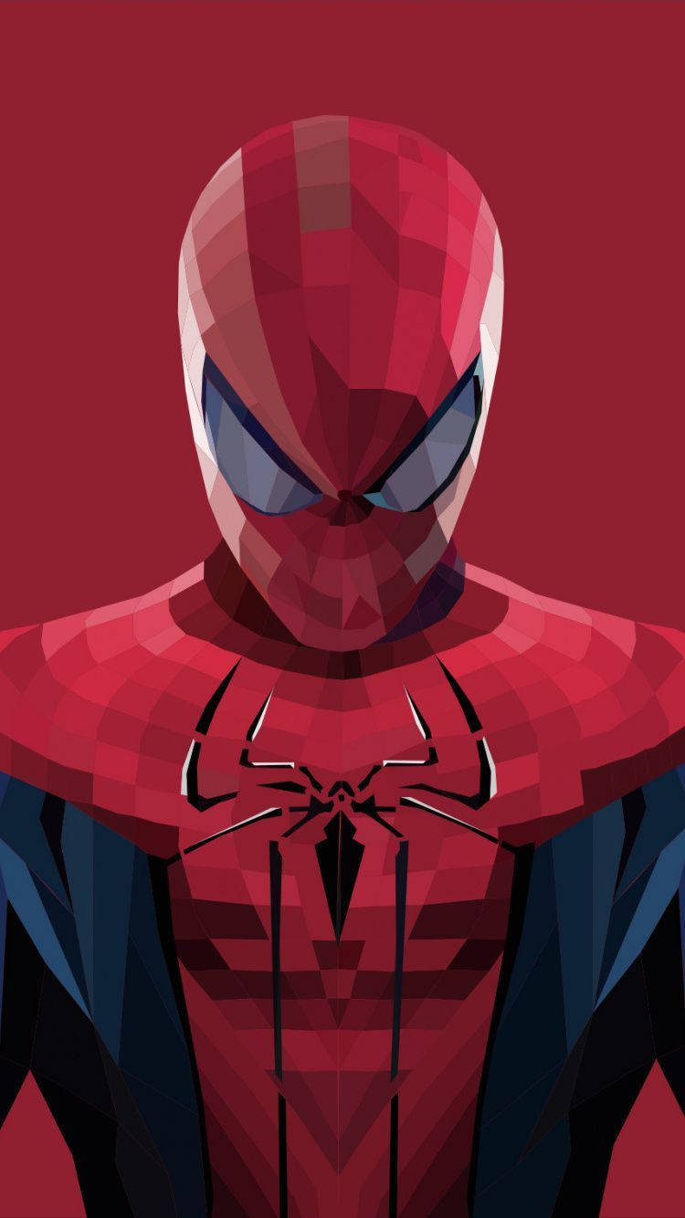 Tác phẩm nghệ thuật Người Nhện siêu anh hùng Marvel được tạo từ các hình đa giác.