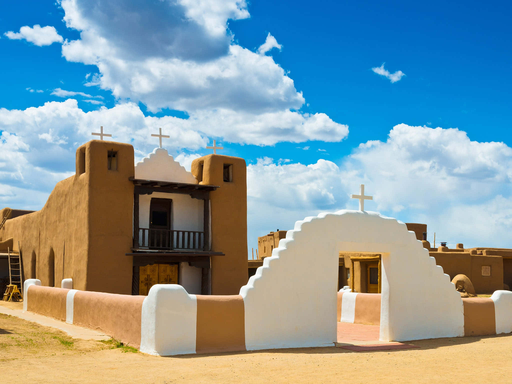 Nhà nguyện San Geronimo tại Taos Pueblo Hình nền