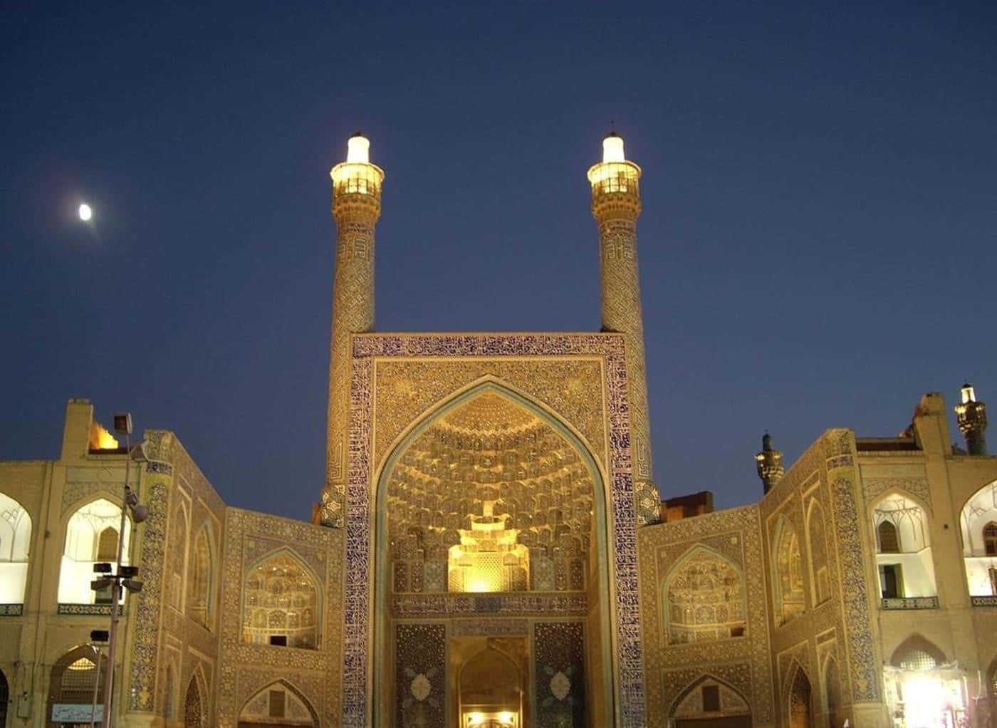 Nhà thờ Hồi giáo Lớn Abbasi Isfahan Về Đêm Hình nền