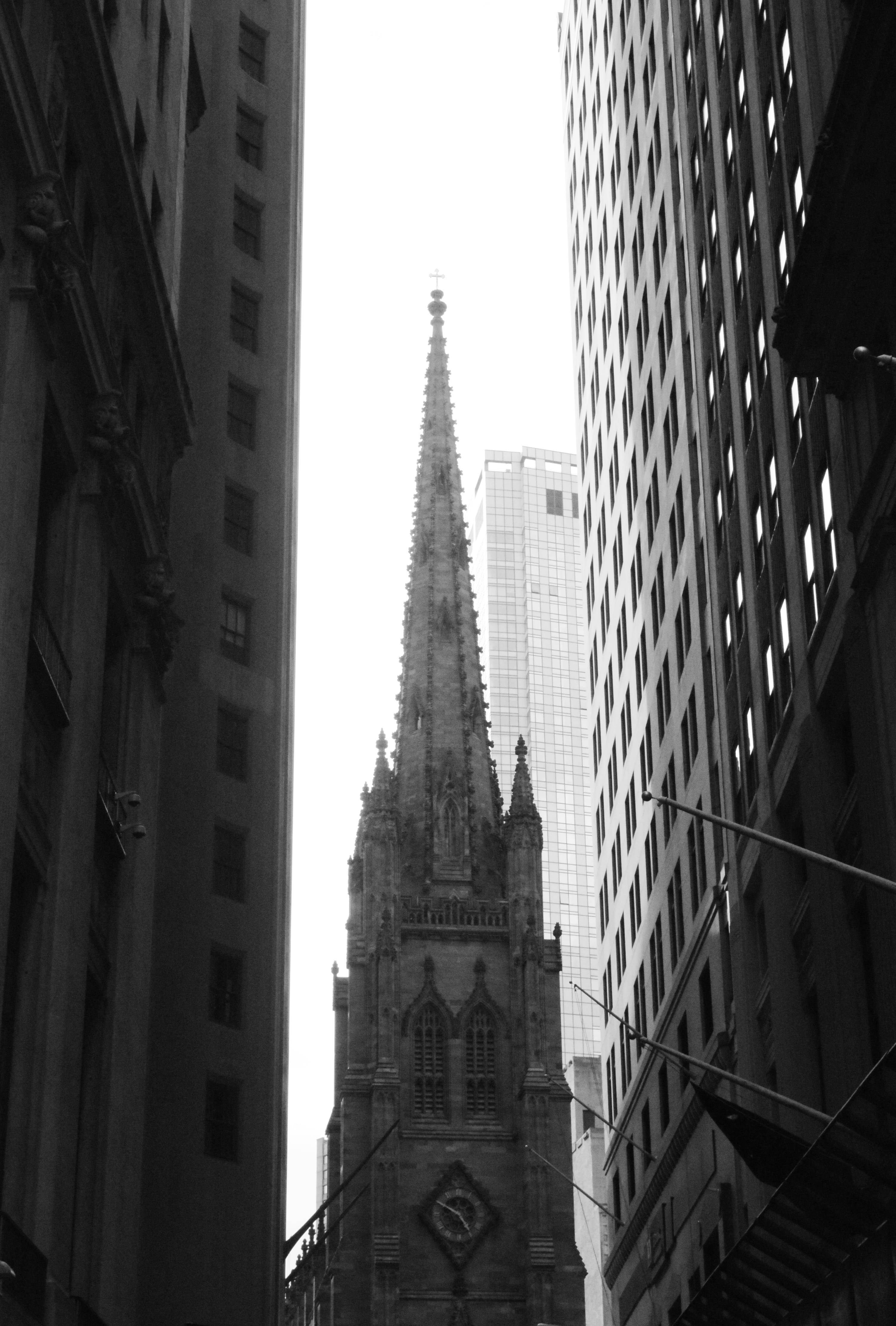 Nhà thờ Trinity New York đen trắng Hình nền