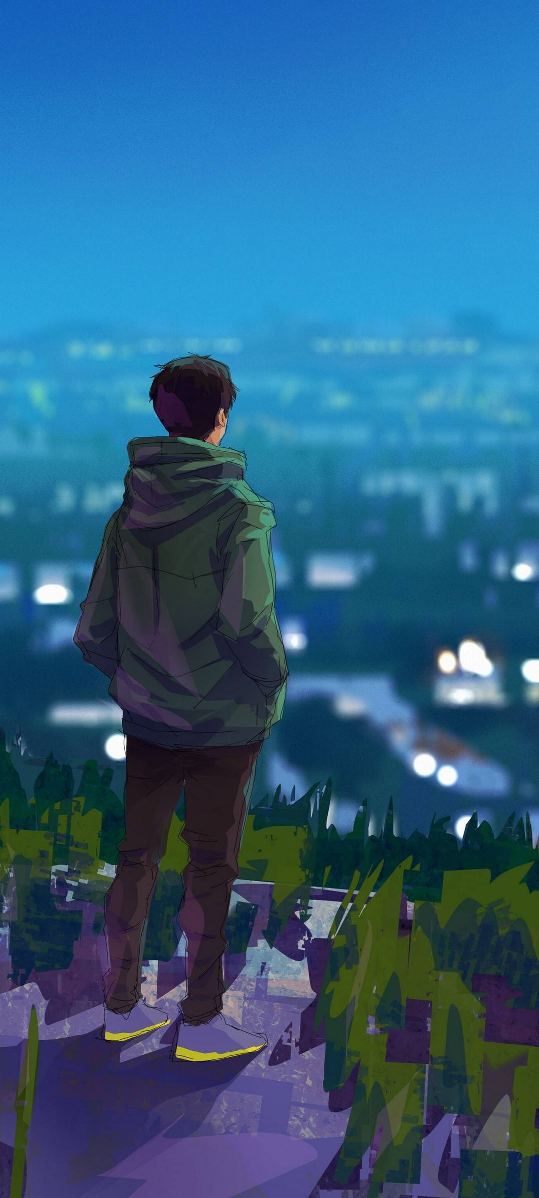 Nhân vật Anime đắm chìm trên màn hình Oneplus 9R Hình nền