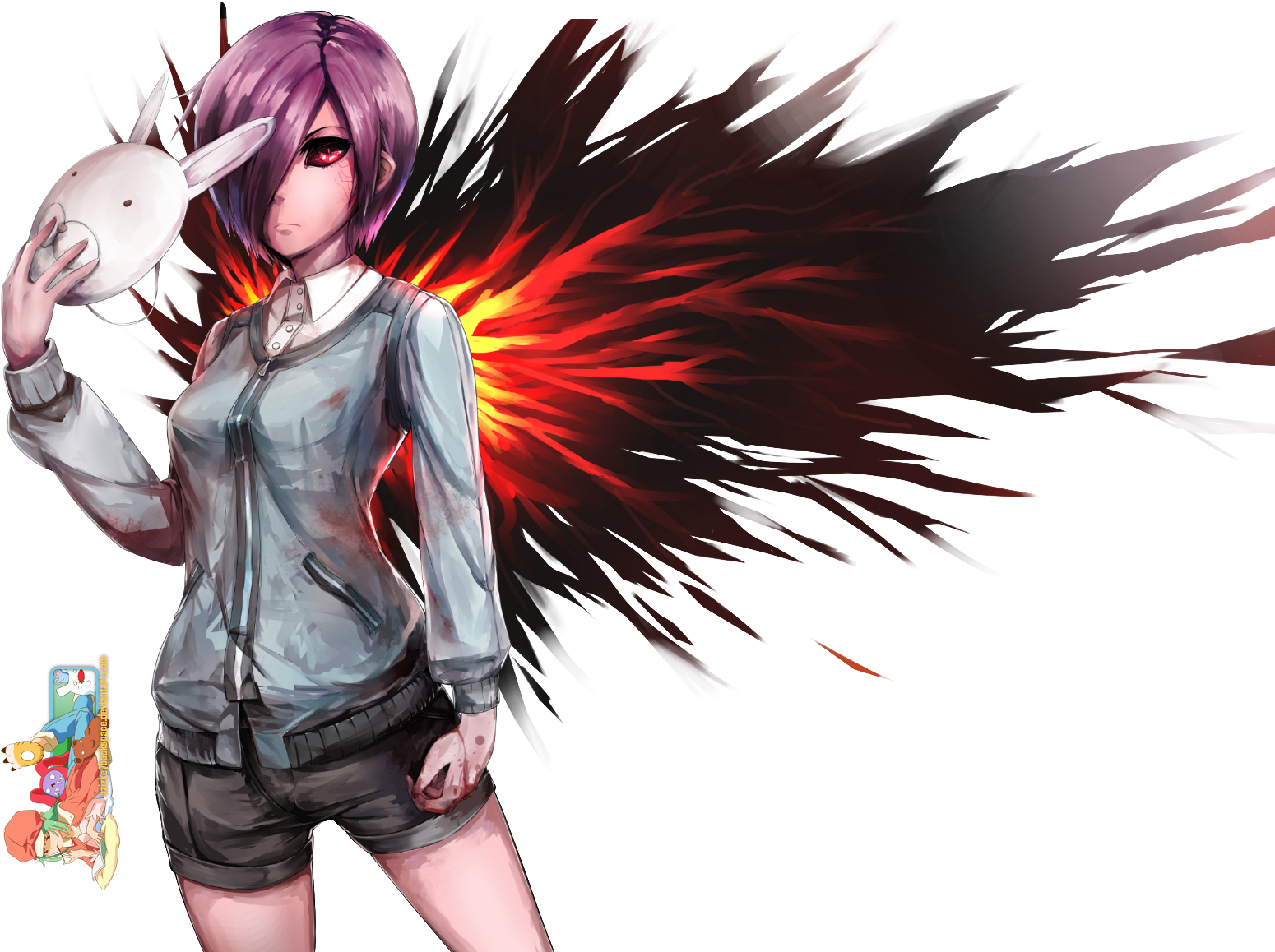 Nhân Vật Anime Đeo Mặt Nạ Và Phông Nền Động Hình nền