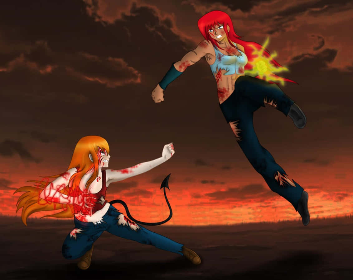 Nhân vật anime giao chiến trong trận đấu hoành tráng Hình nền