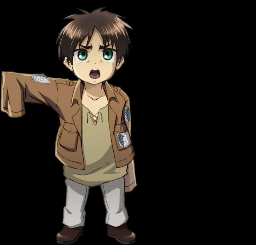 Nhân vật Anime trẻ với biểu cảm ngạc nhiên Hình nền