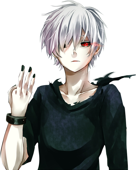 Nhân vật anime tóc bạc mắt đỏ Hình nền