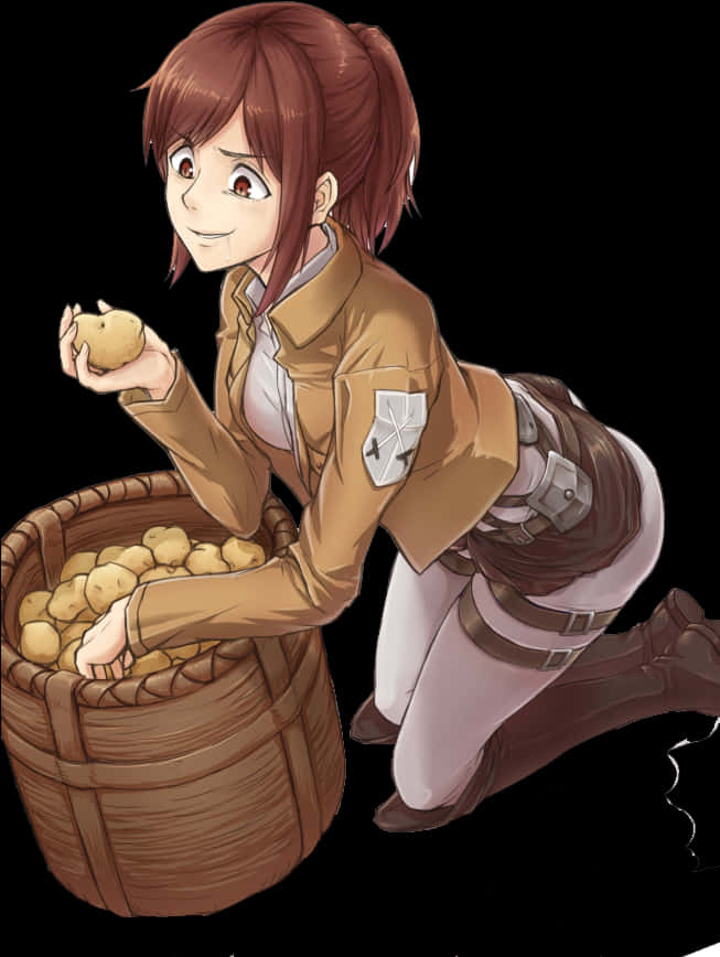 Nhân vật Attack on Titan với khoai tây Hình nền