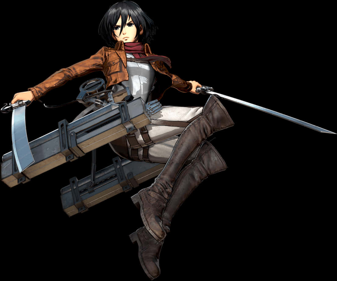 Nhân vật Attack on Titan với thiết bị điều khiển Hình nền