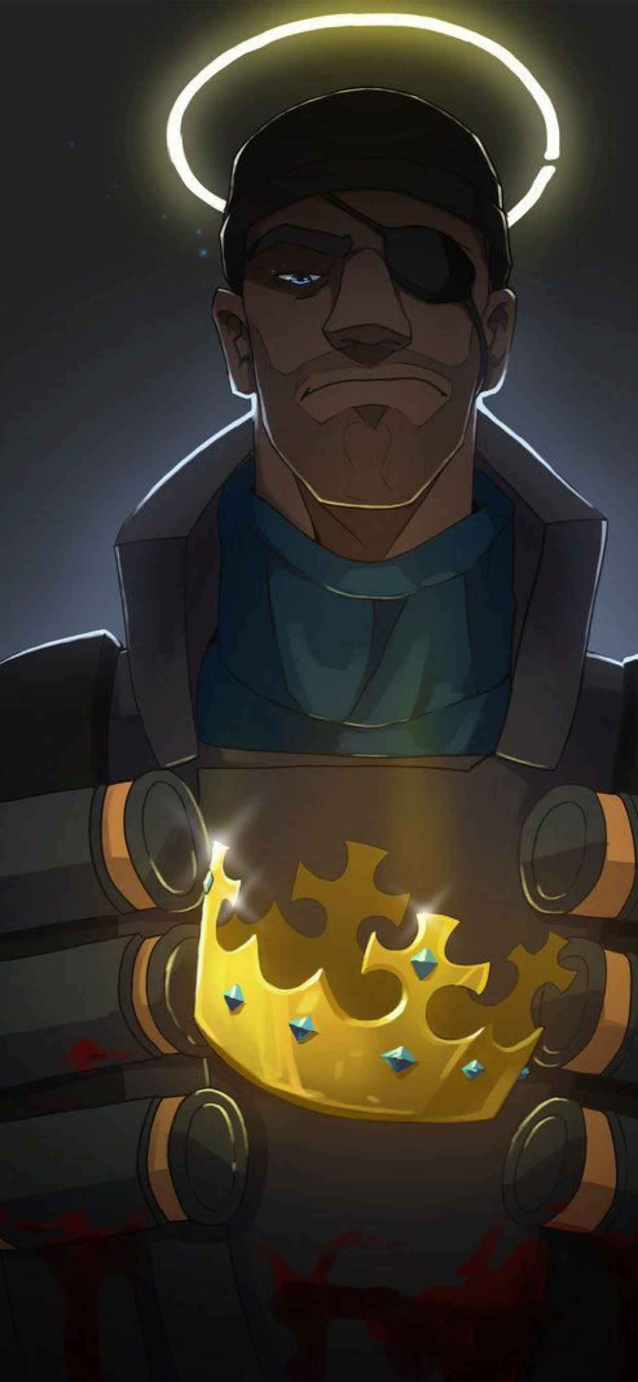 Nhân vật Demoman xanh làm hình nền Team Fortress 2 cho iPhone Xs Max Hình nền