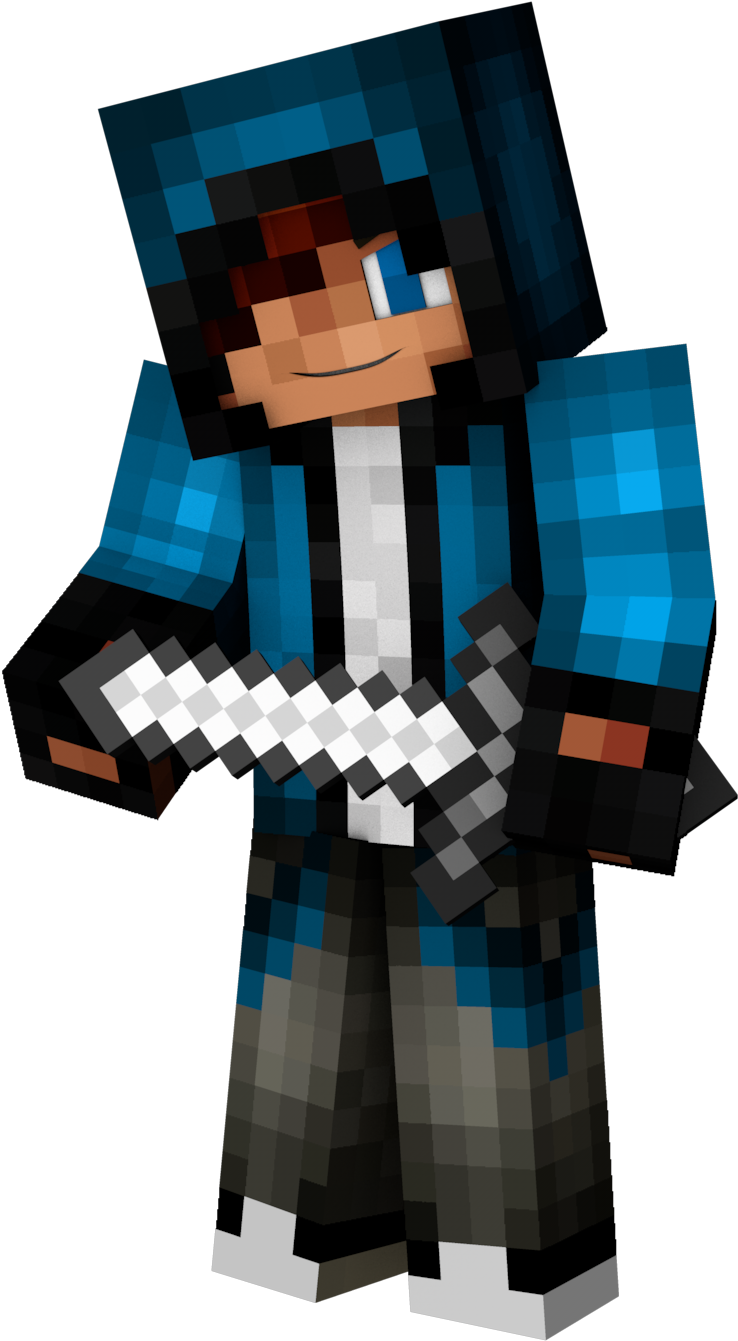 Nhân Vật Minecraft Cầm Kiếm Hình nền