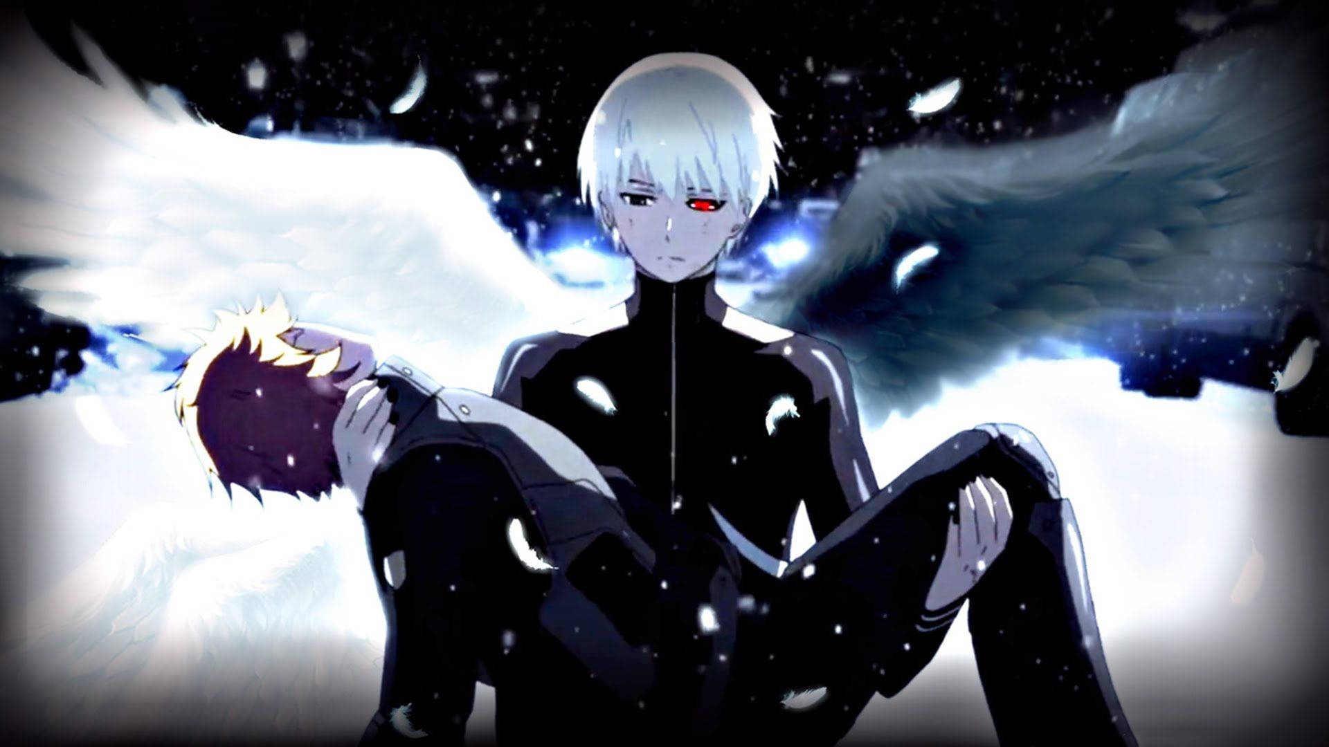 Nhân Vật Tokyo Ghoul Đôi Cánh Trắng Đen Hình nền