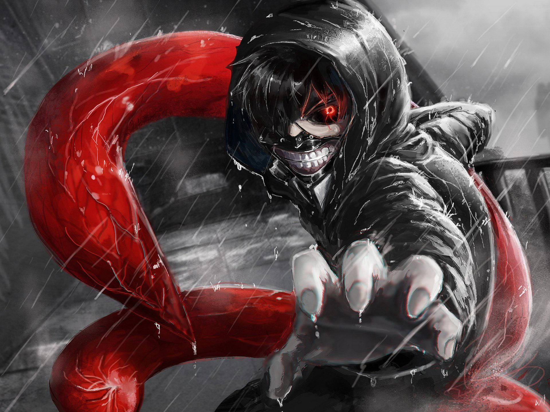 Nhân Vật Tokyo Ghoul Xúc Tu Đỏ Của Ken Hình nền
