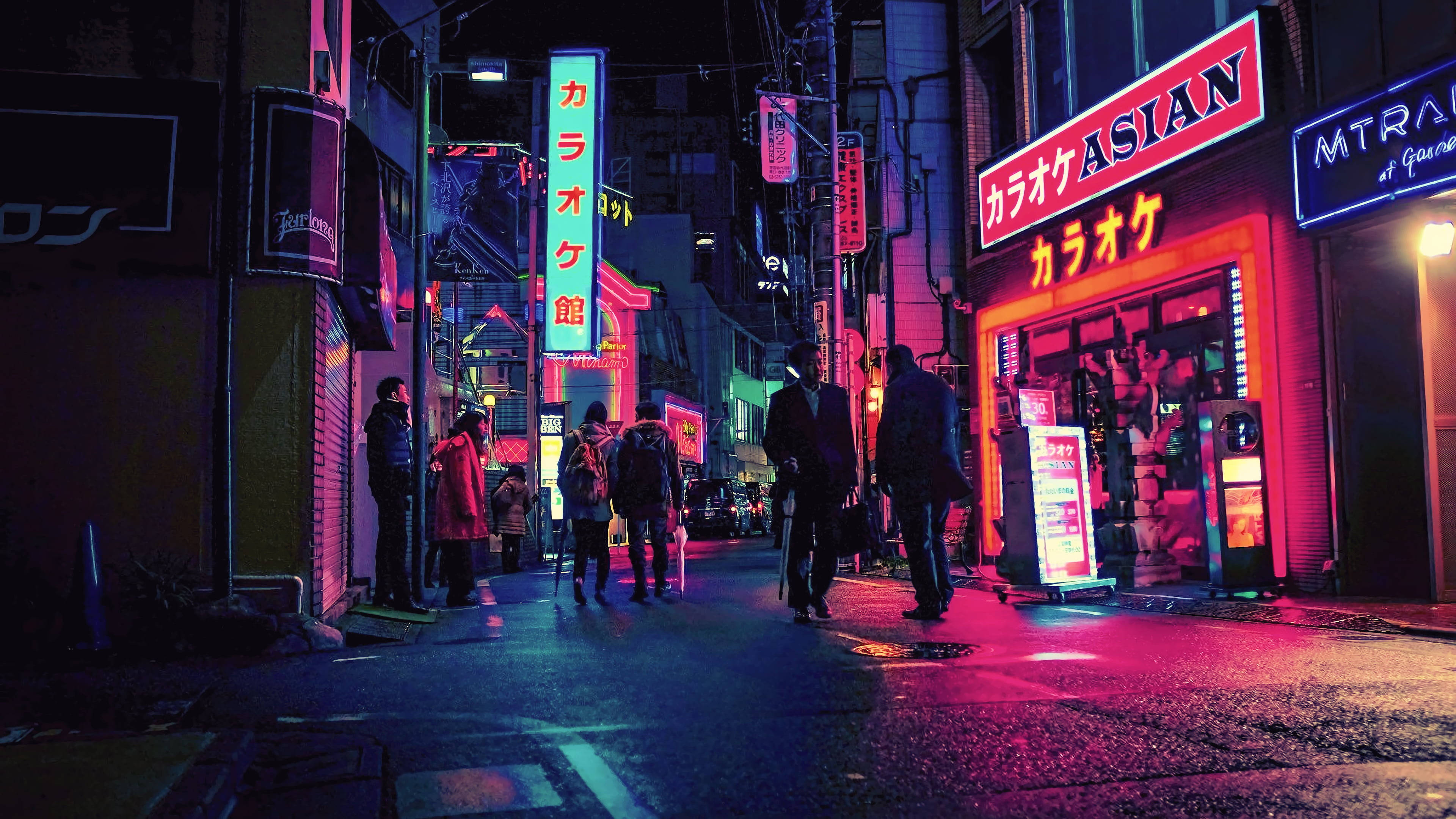 Nhật Bản 4K Đèn Neon Hình nền