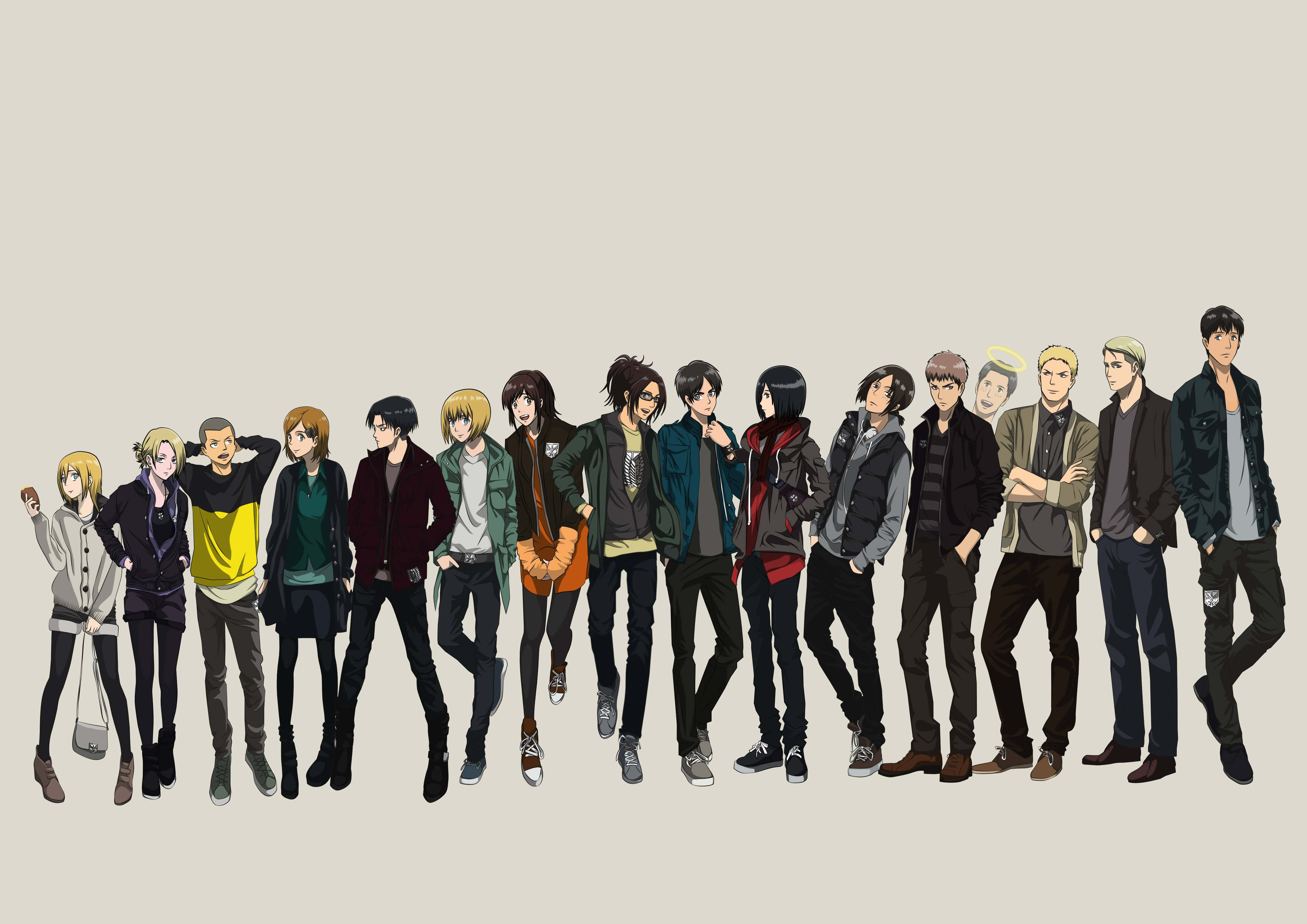 Nhiệt Huyết Anime Thưởng Thức Attack on Titan - Eren Yeager, Mikasa Ackermann và Armin Arlert Hình nền