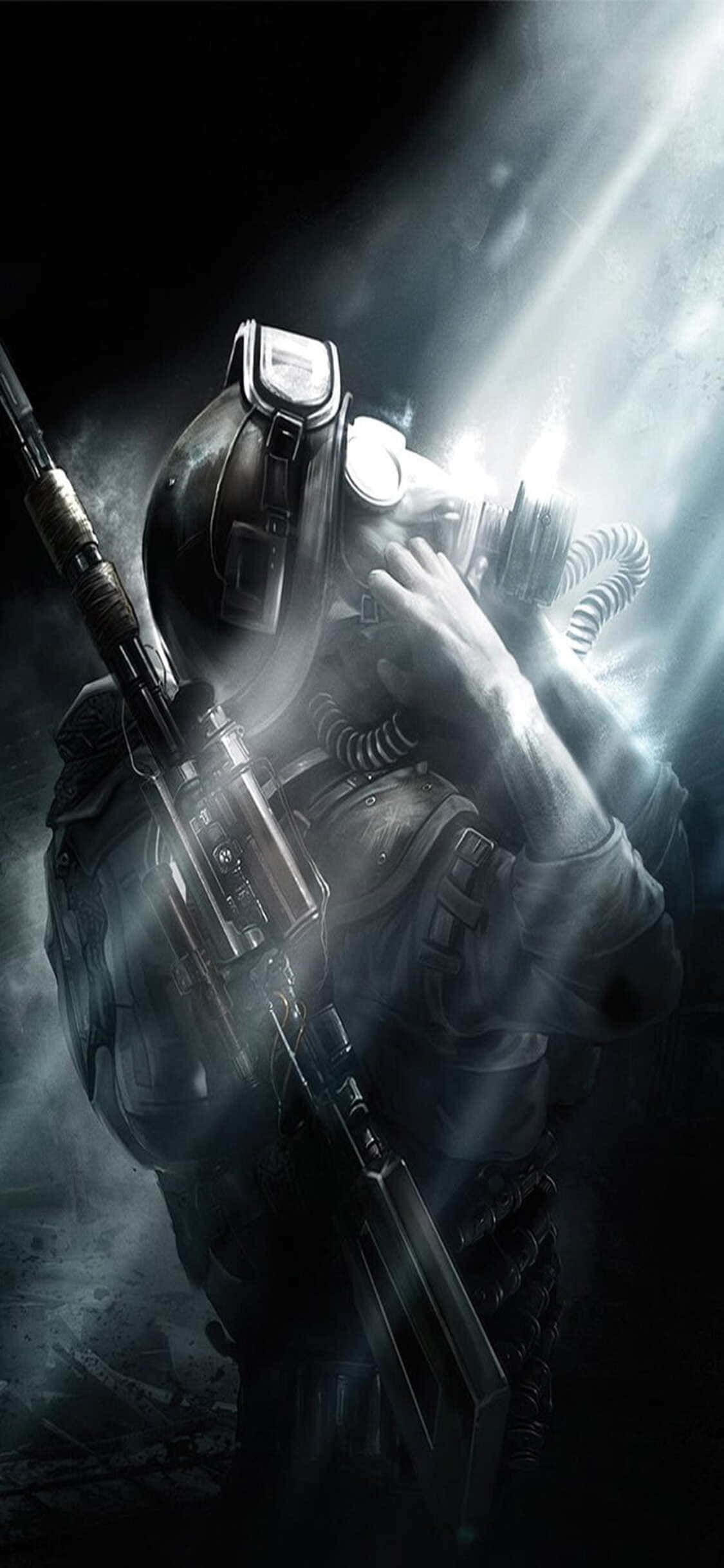 Nhìn chằm chằm vào ánh sáng chói iPhone X Metro Last Light Background Hình nền