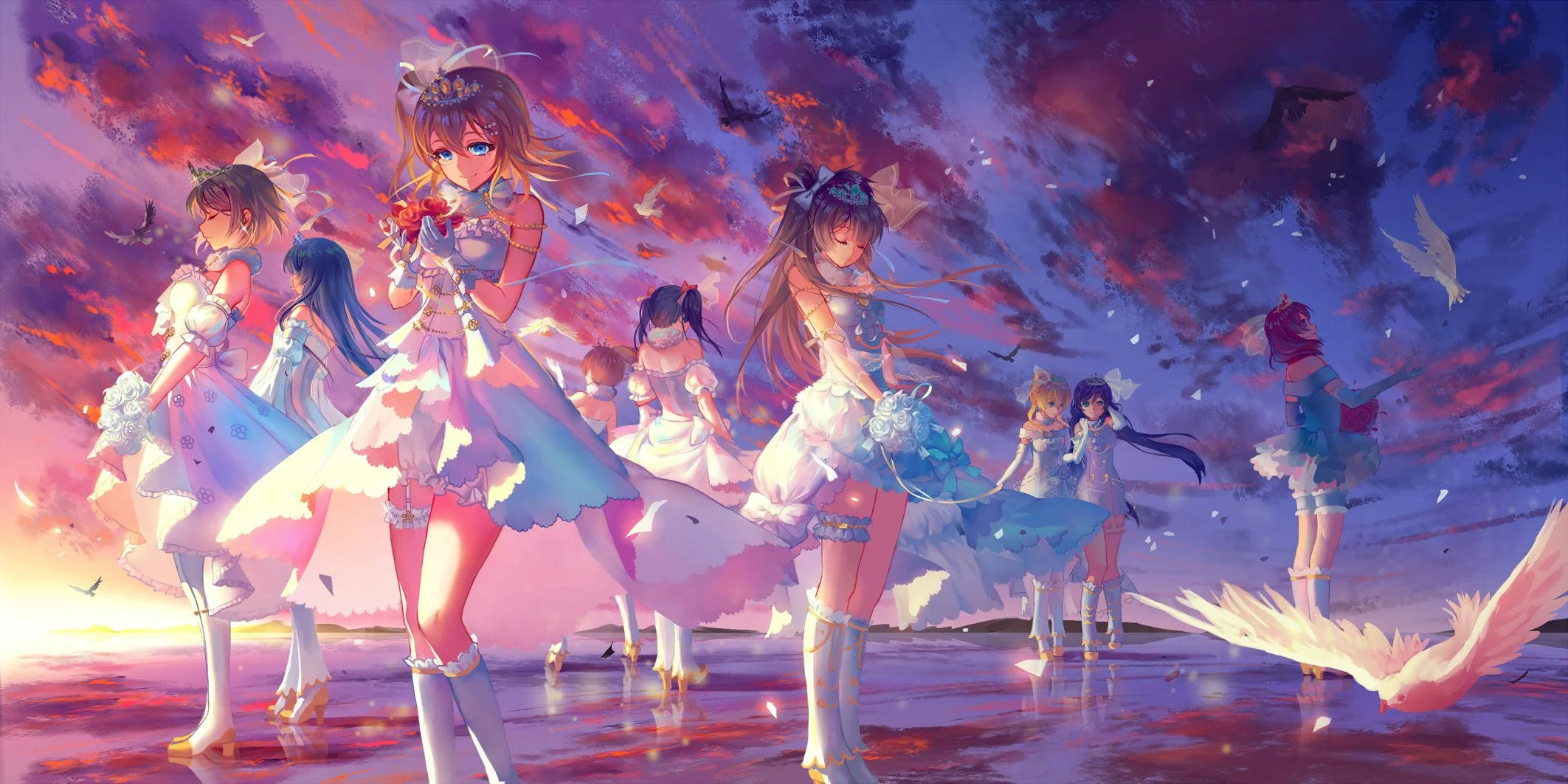 Nhóm nhảy anime nữ Hình nền