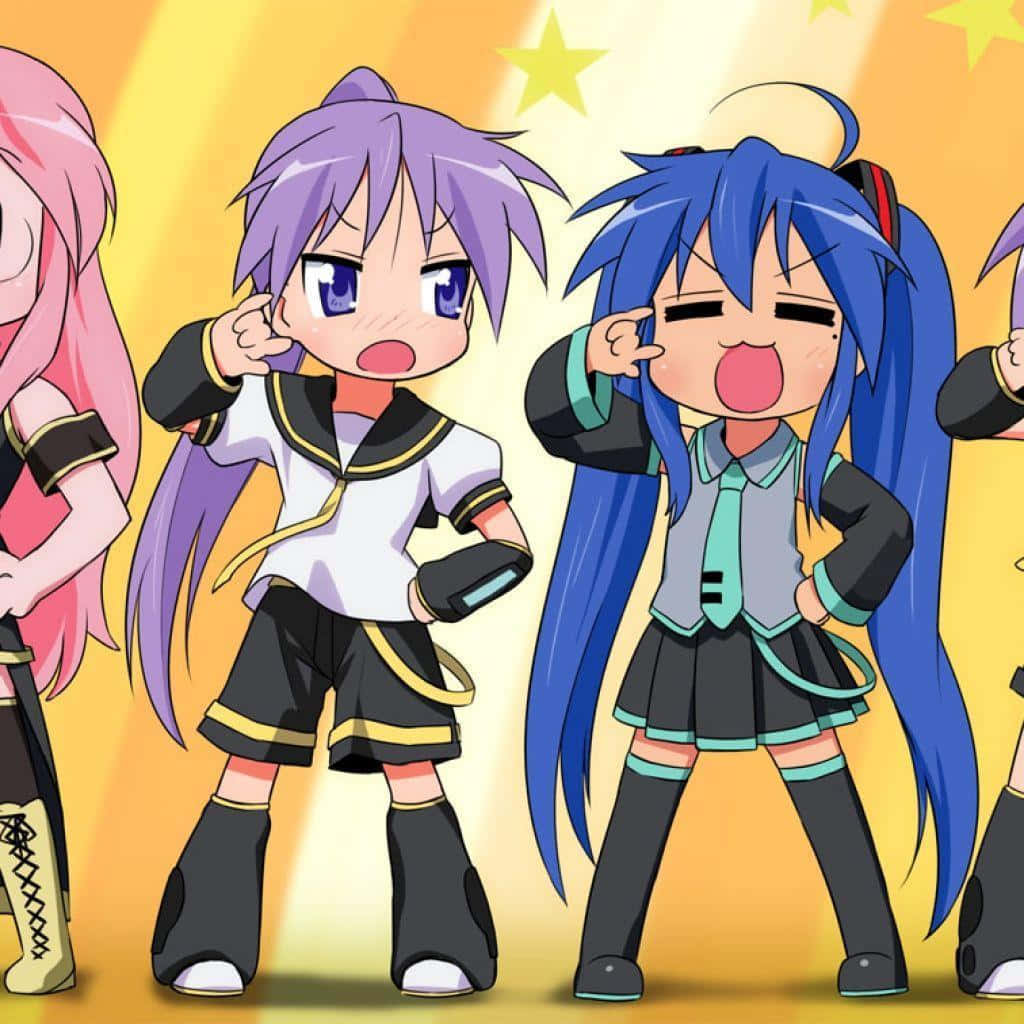 Những Người Bạn Anime Tinh Nghịch Hội Tụ! Hình nền