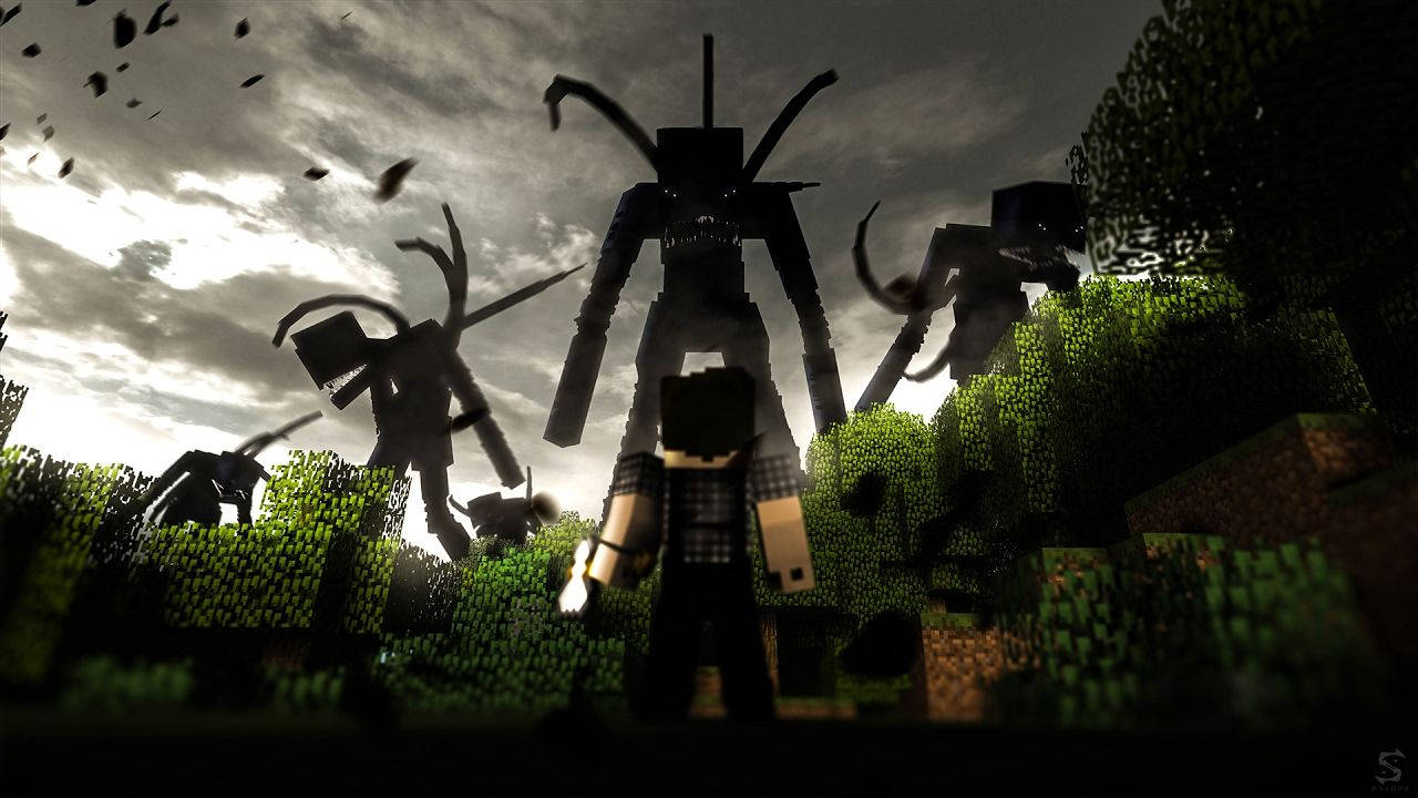 "Những Nô Lệ Bị Tha Hóa Cưỡi Ngựa Vào Trận Trong Minecraft" Hình nền