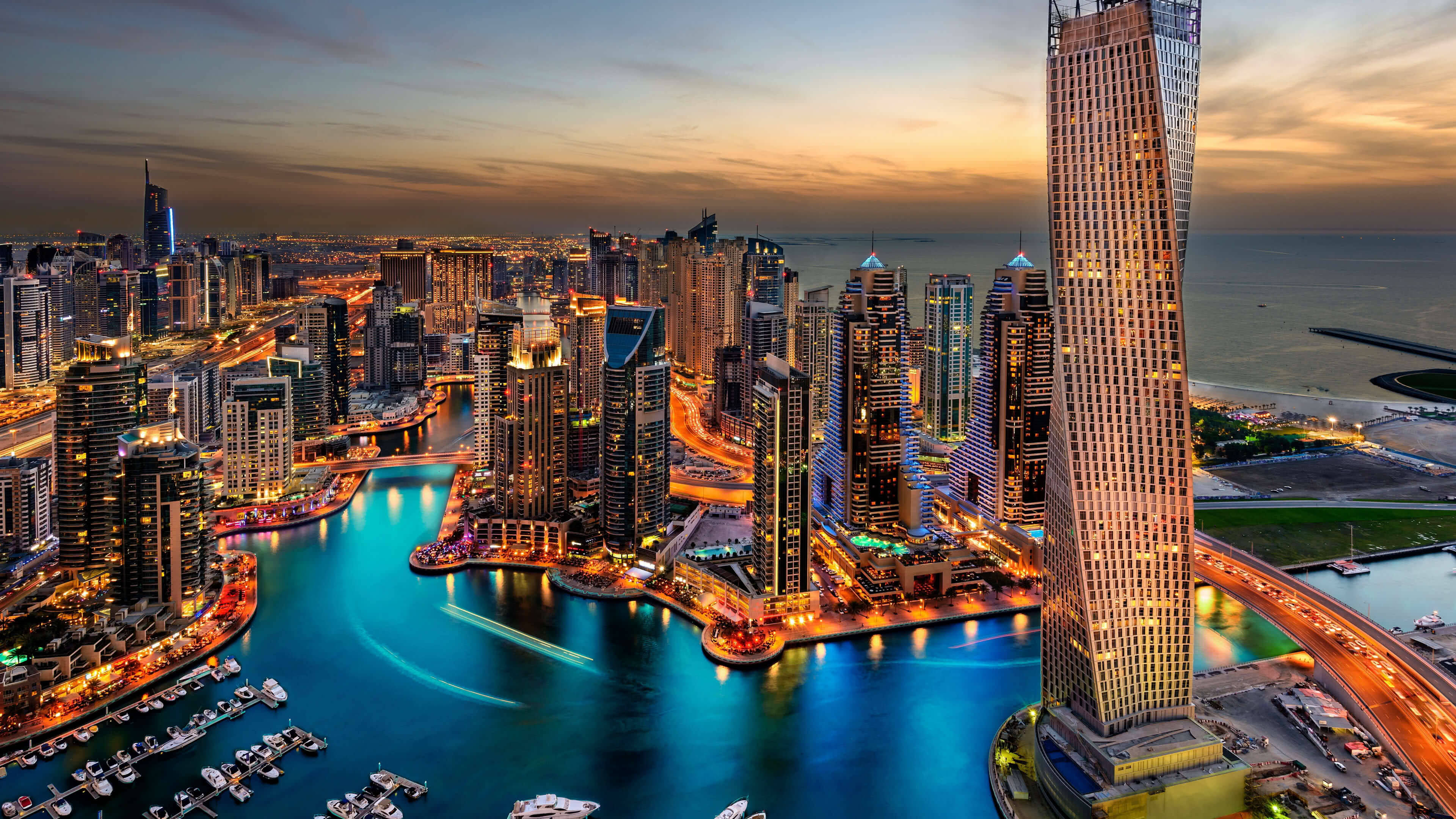 "Những tòa nhà chọc trời tráng lệ của thành phố Dubai trong 4K" Hình nền