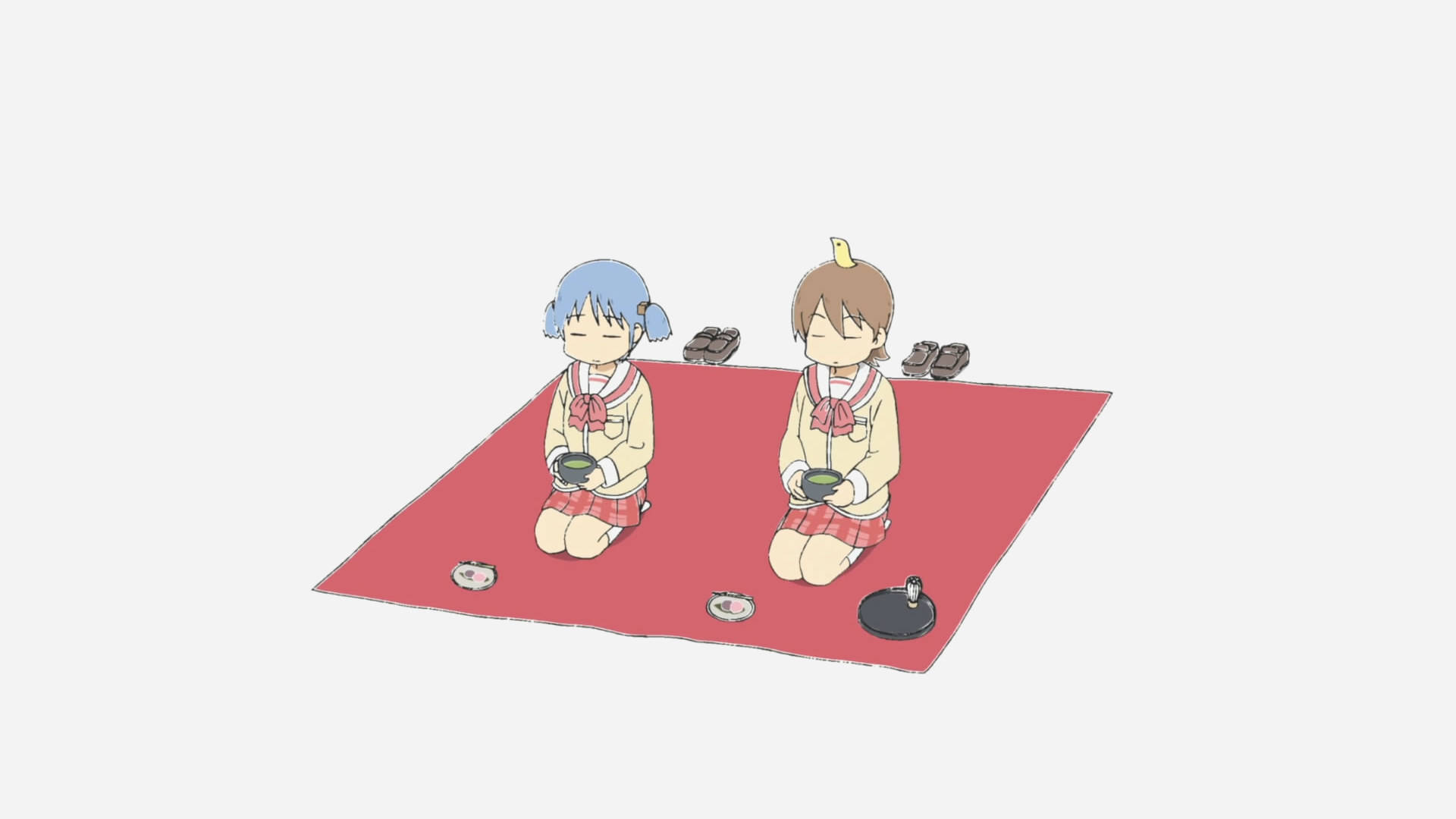 Nichijou Mio và Yuuko dã ngoại Hình nền