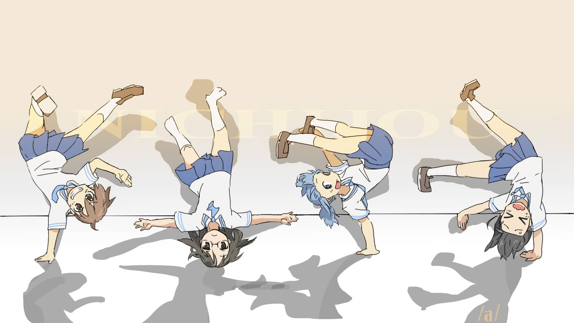 Nichijou Nhào Lộn Hình nền
