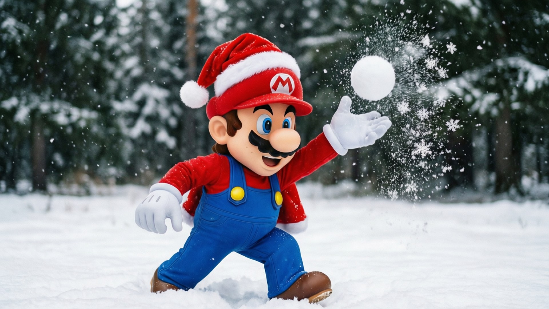 Niềm Vui Mùa Đông Của Mario Hình nền