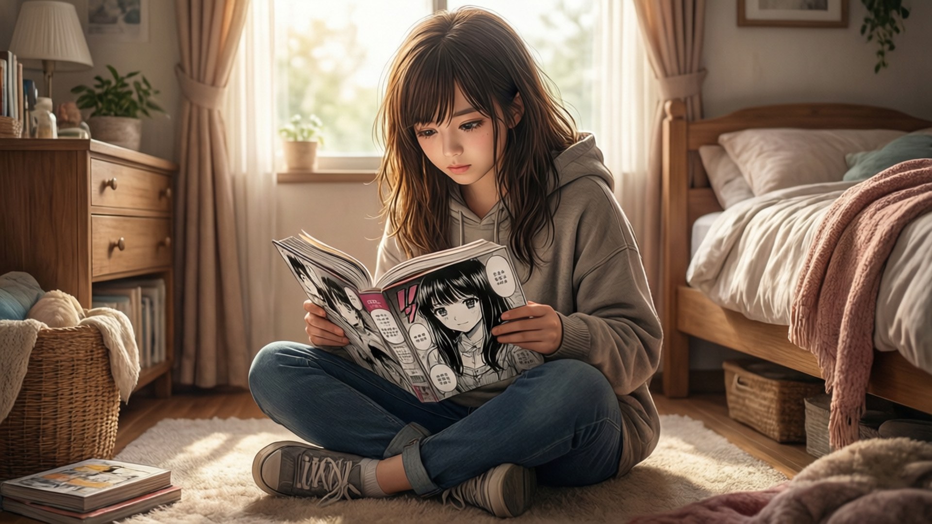 Niềm Vui Đọc Manga Hình nền