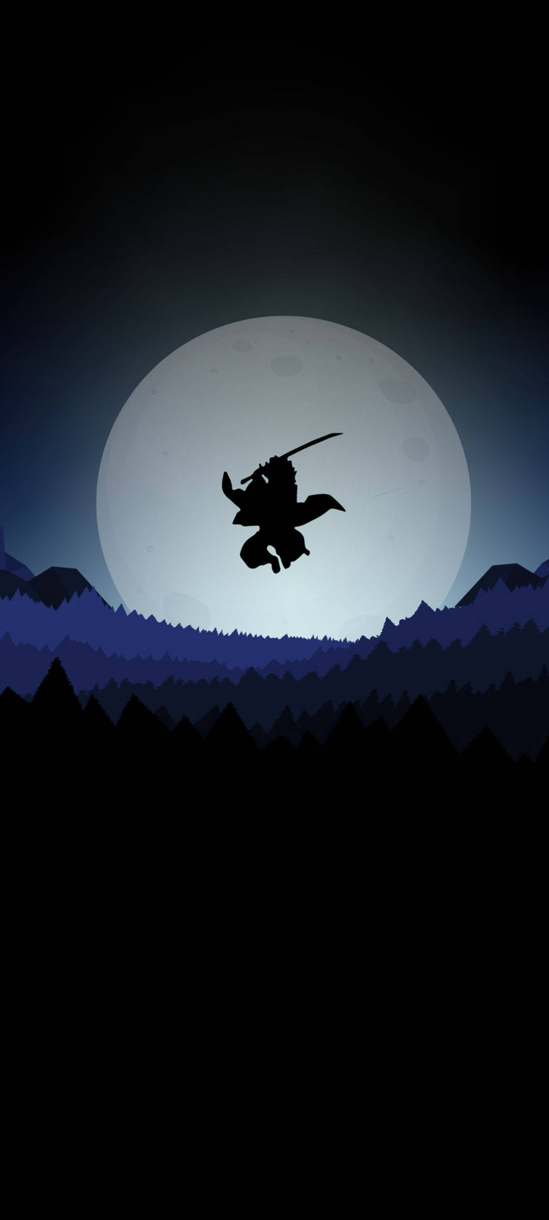 Ninja Bí Ẩn Dưới Ánh Trăng - Hình Nền Điện Thoại Anime Ngầu Hình nền
