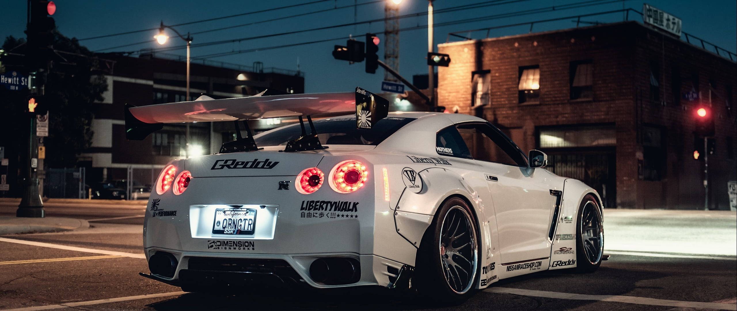 Nissan Skyline GTR R34 Trắng Phía Sau Hình nền