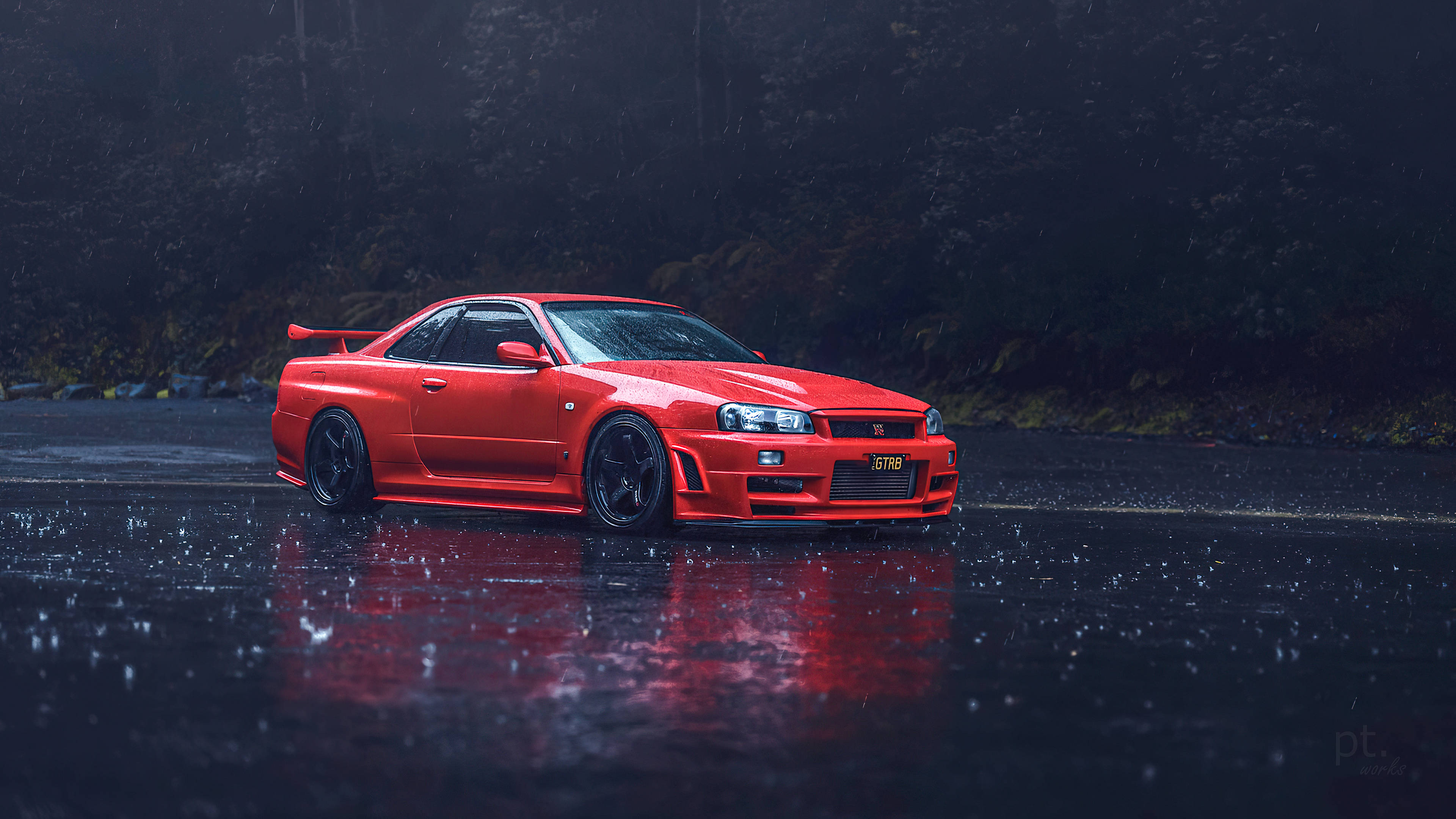 Nissan Skyline GTR R34 Trong Mưa Hình nền