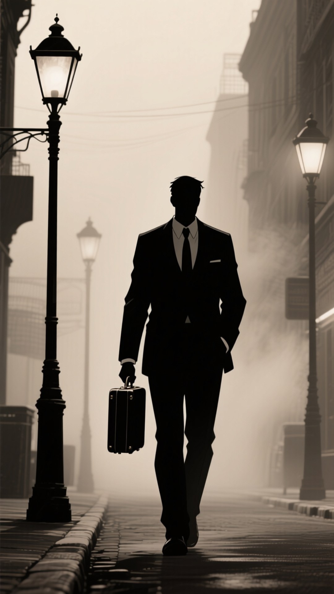 Noir Áo Vest Trong Sương Mù Hình nền