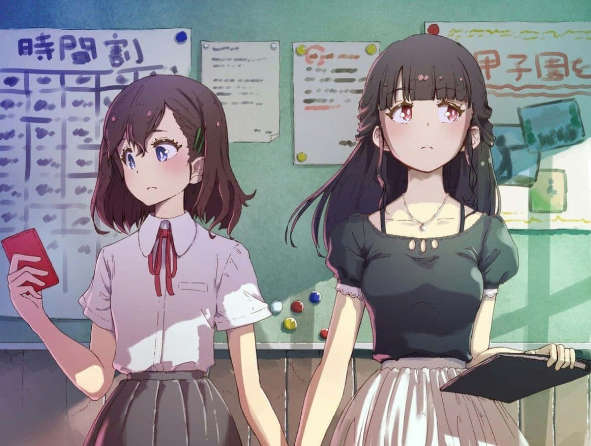Nữ sinh yêu nữ trong lớp học anime Hình nền