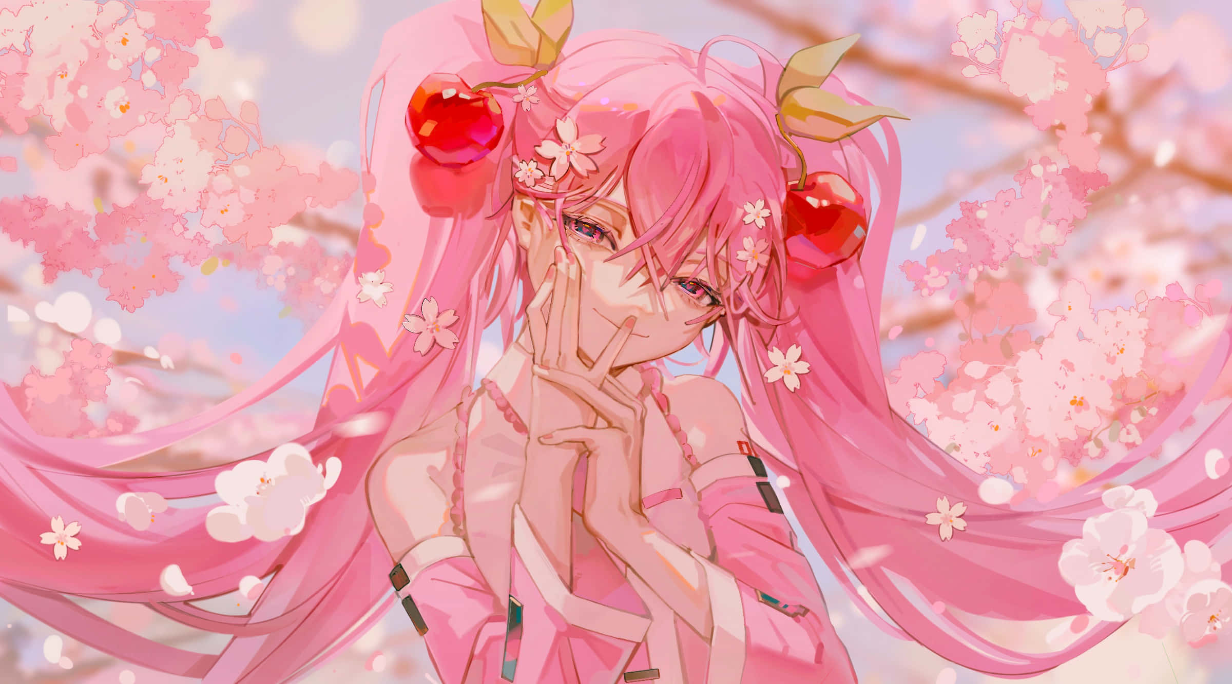 Nữ thần bí ẩn của hoa anh đào, Sakura Miku Hình nền
