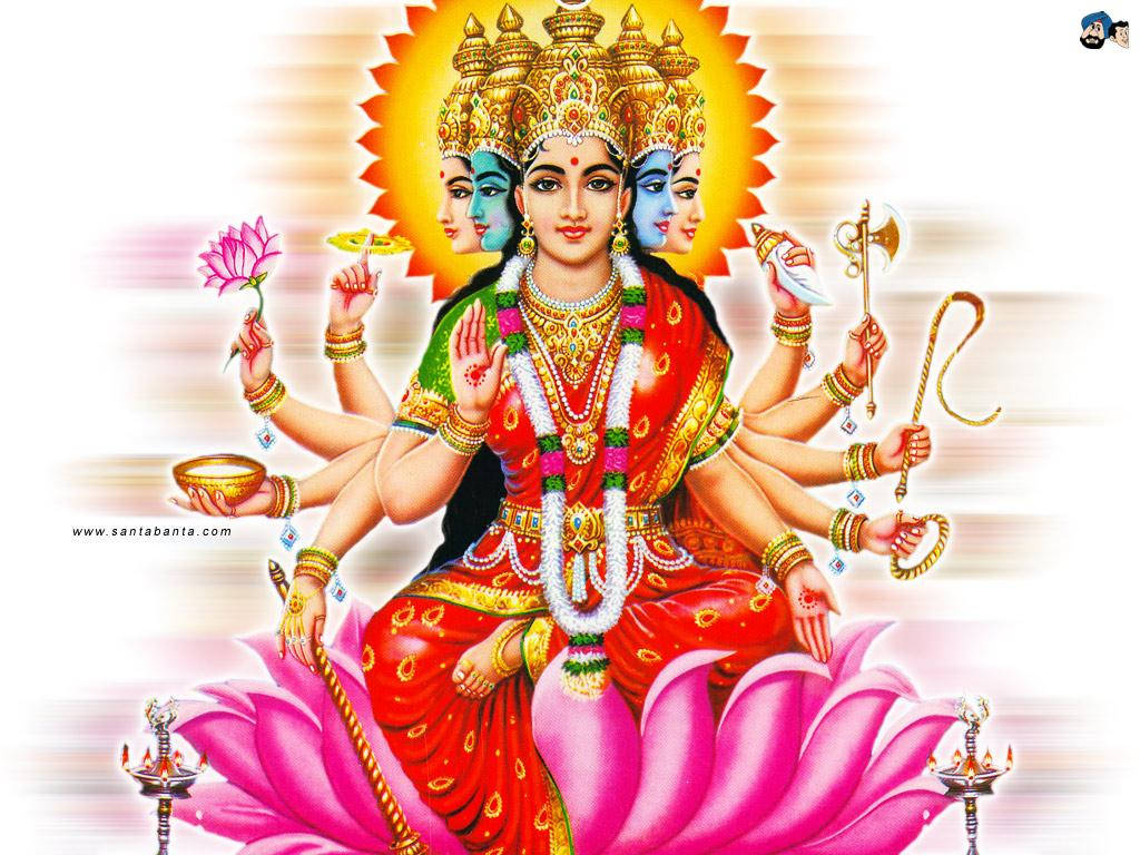 Nữ thần Lakshmi Mười Tay - Hào quang Thần thánh Hình nền
