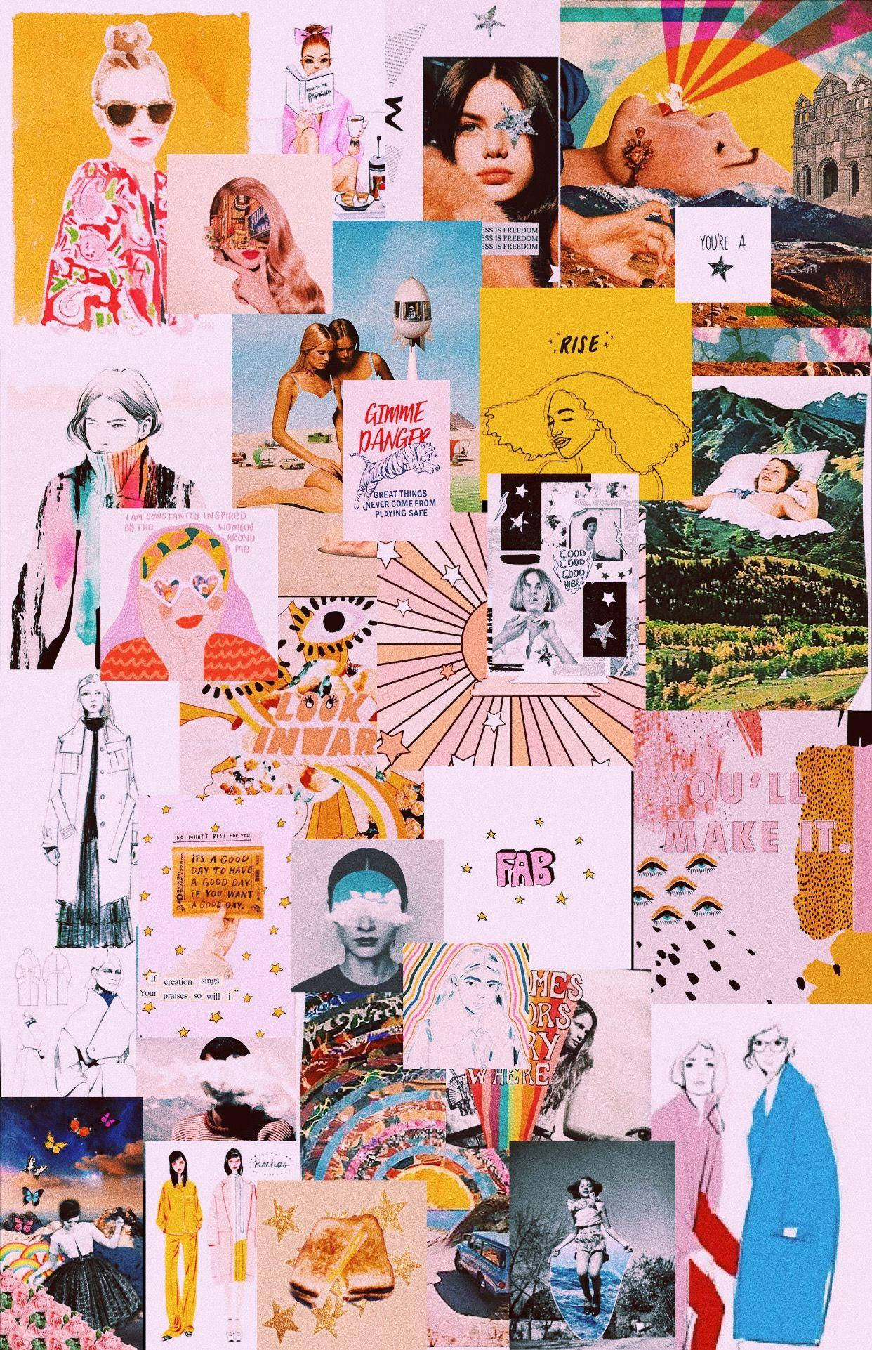 Nữ Tính Thẩm Mỹ Collage Hình nền