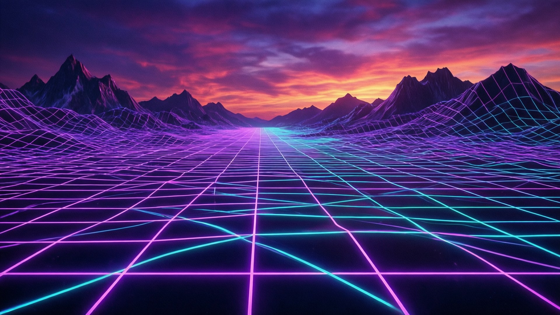 Núi Lưới Neon Hình nền