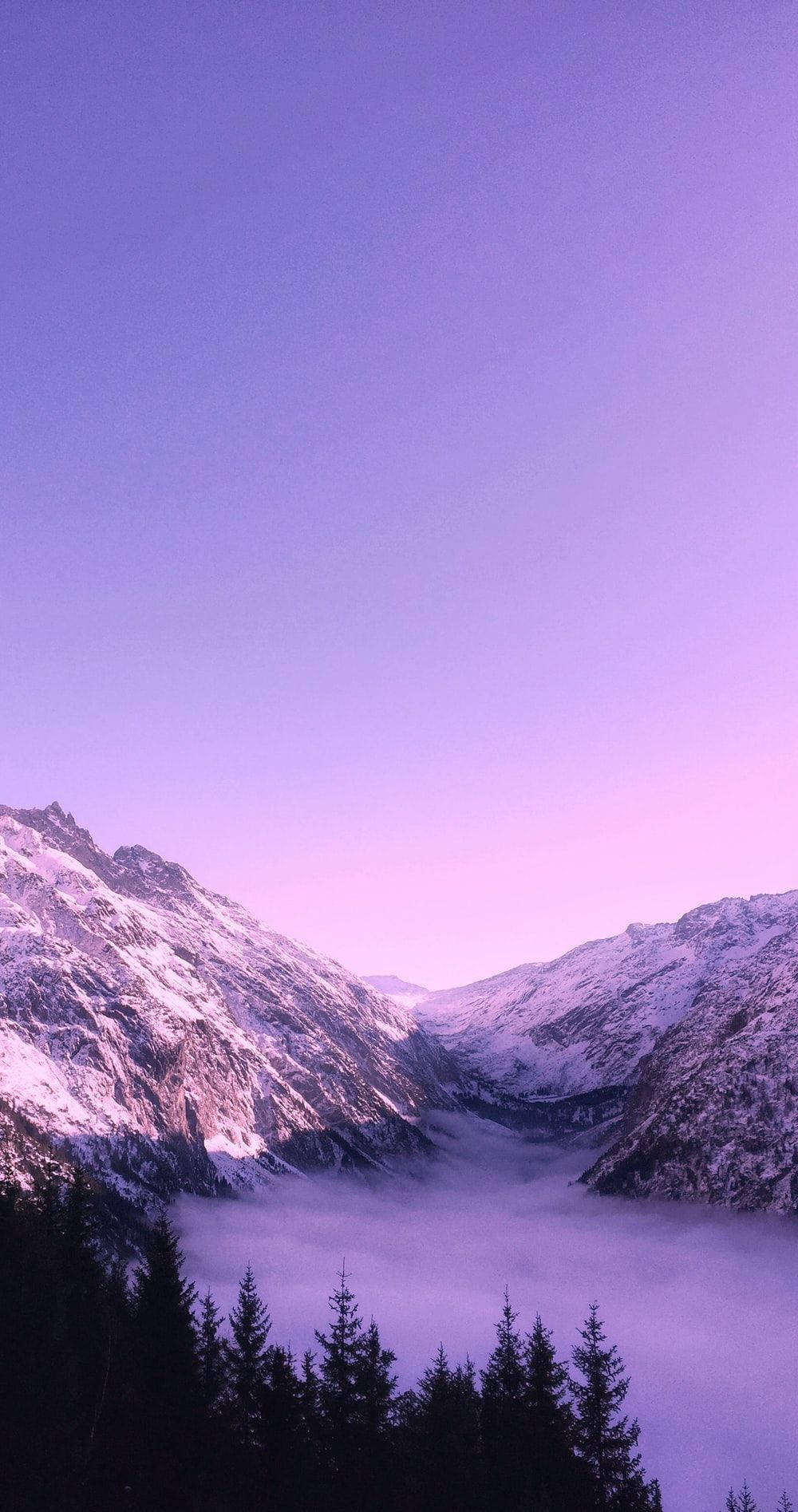 Núi Tuyết Pastel Tím Tumblr Hình nền