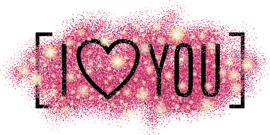 Đồ họa Màu hồng lấp lánh I Love You Hình nền