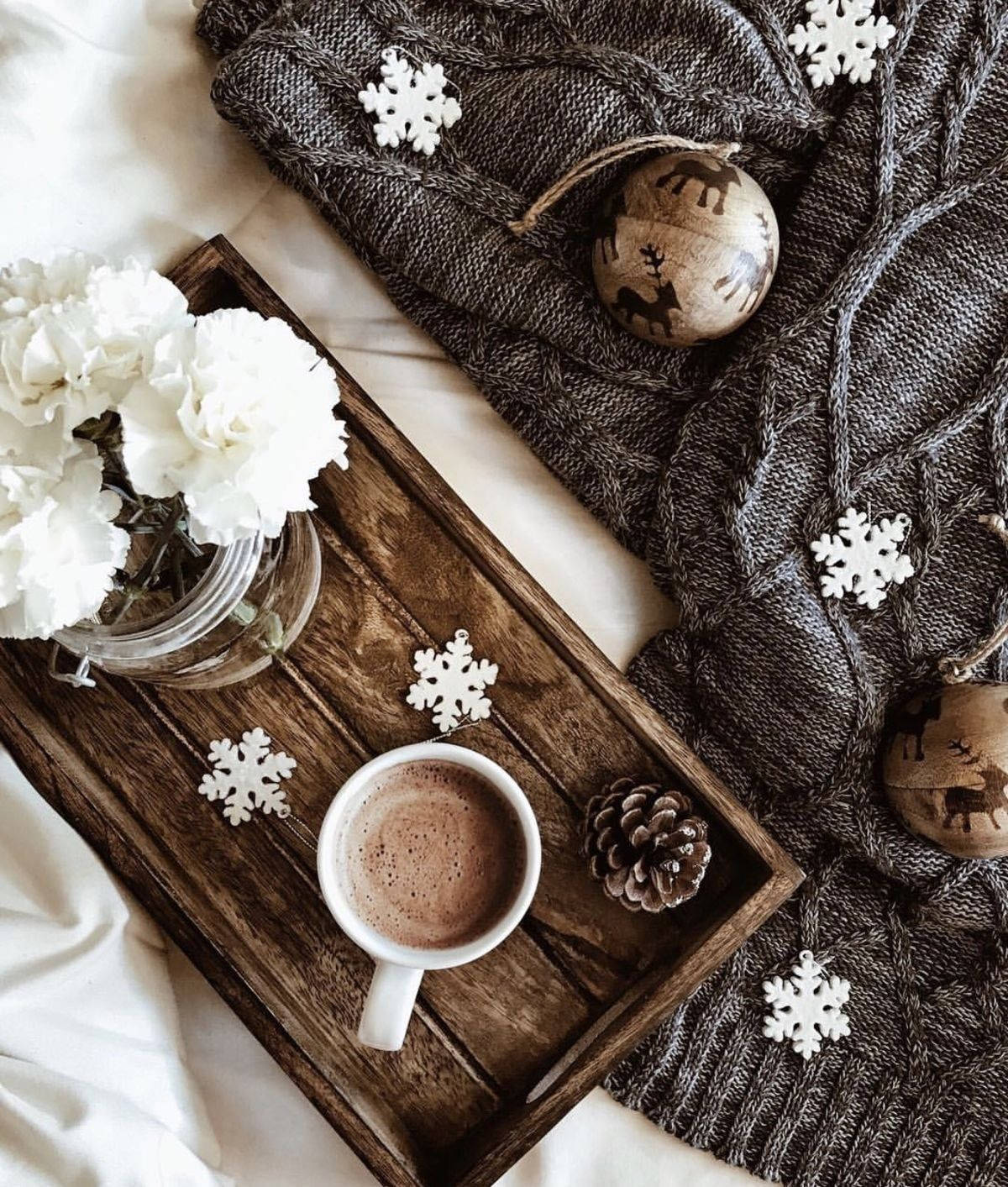 Đồ uống Cacao Giáng sinh Thẩm mỹ Hình nền