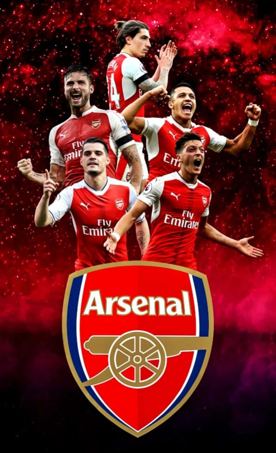 Đội Arsenal tạo dáng tại sân vận động Hình nền