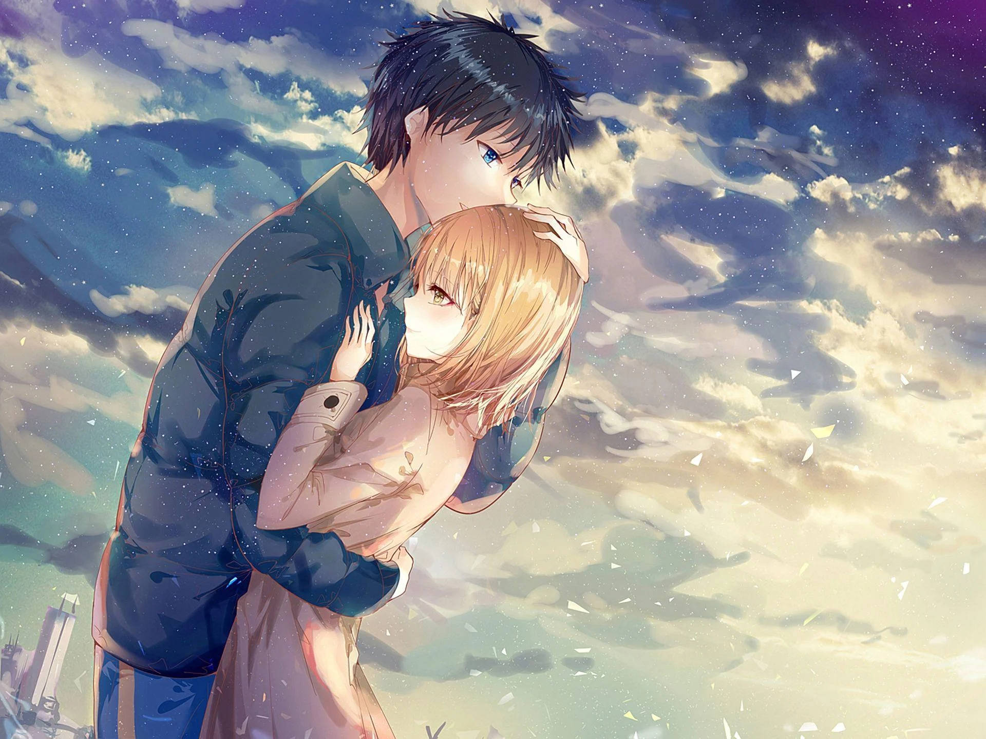 Ôm nhau lãng mạn anime Hình nền