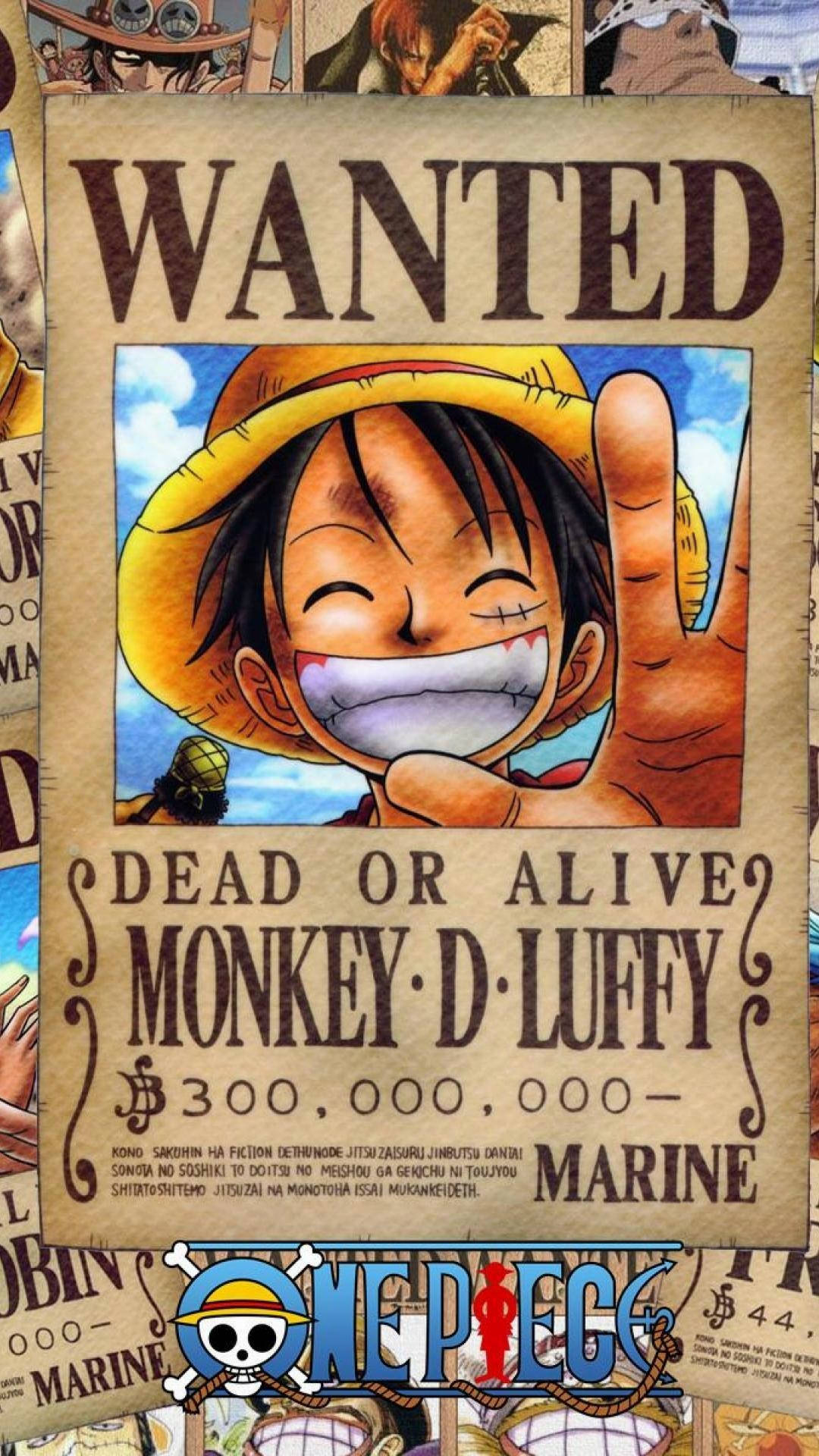 One Piece 4K Áp phích truy nã Luffy Hình nền