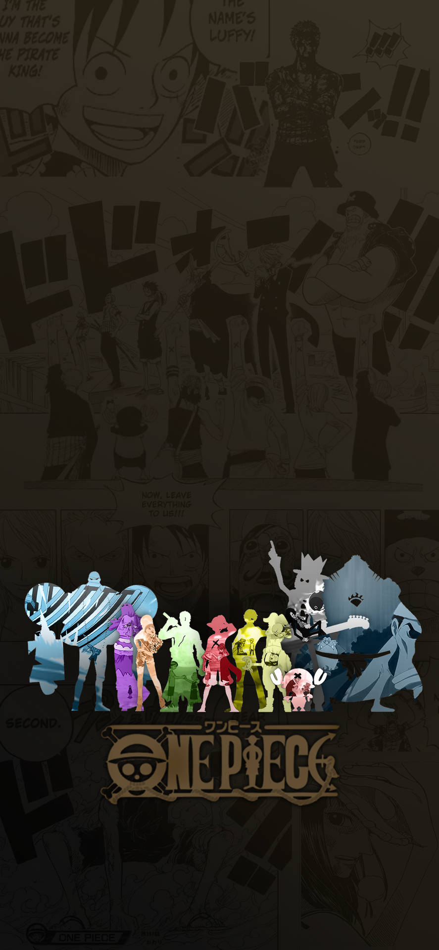 Hình nền iPhone áp phích One Piece nhiều màu sắc