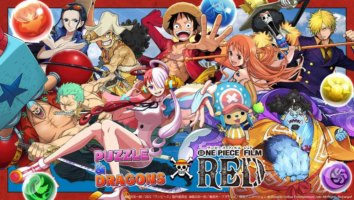 One Piece Film Red kết hợp với Puzzle and Dragons Hình nền